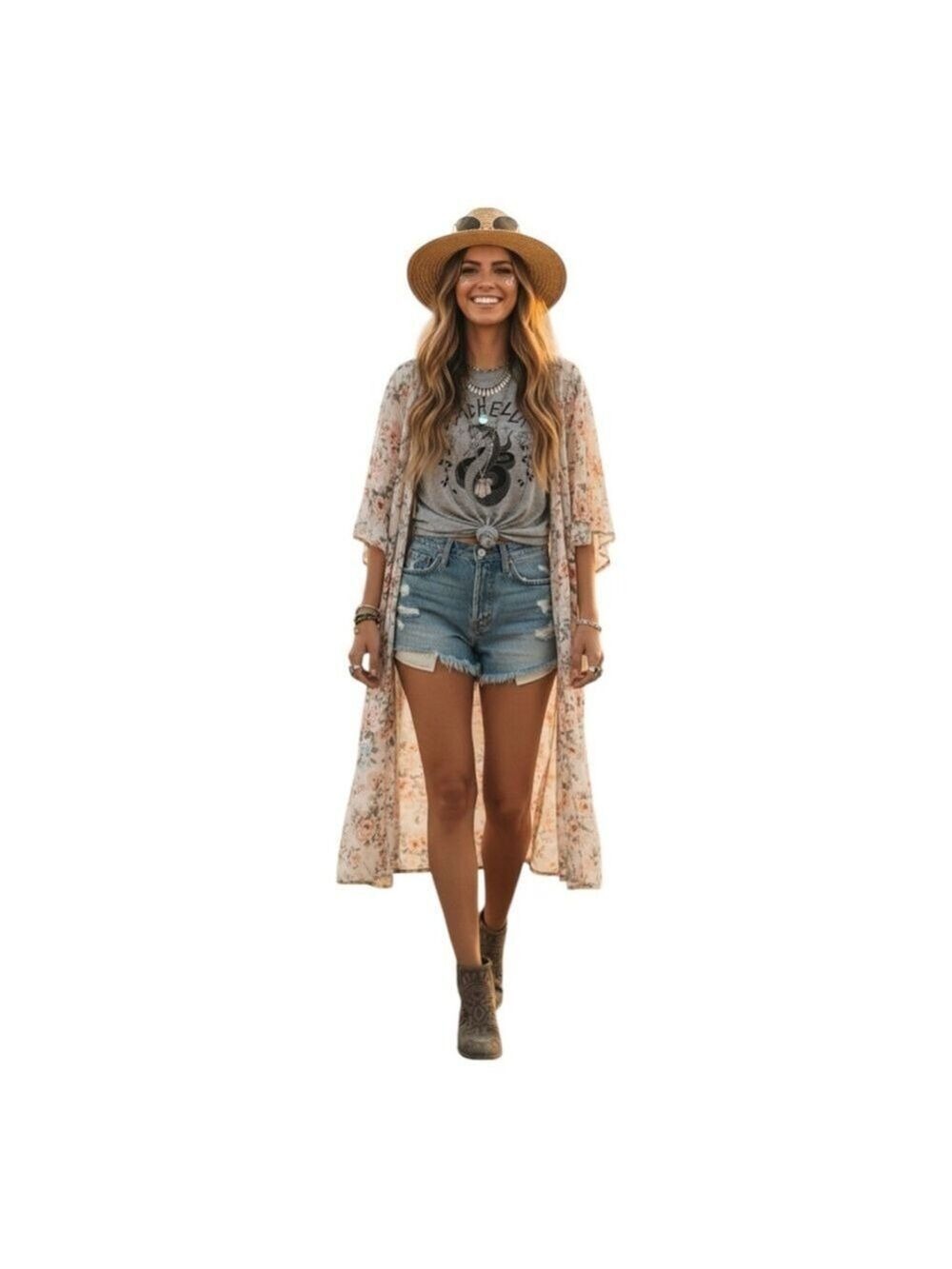 H&M Coachella Collection Women's Grey T-Shirt Size M